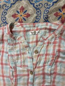 Plaid Button-Up Top