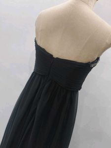 Black Strapless Embellished Gown
