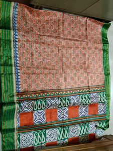 Vintage Style Block Print Saree