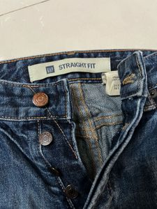 Ripped Straight Leg Jeans