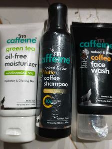 mCaffeine Coffee Face Wash, mostrizer and shampoo