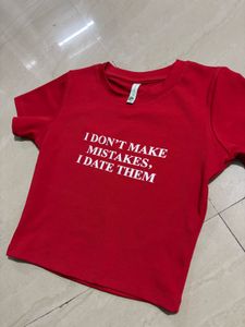 Red Graphic Crop Top