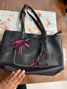 Fur Jaden Black Big Hand Bag