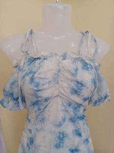 Tie Dye Mini bodycon Offshoulder Dress