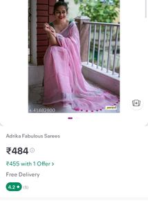 Baby Pink Saree