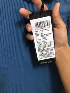 Ribbed Blue/Teal Long Sleeve Dress