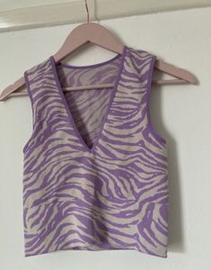 Zebra Print Cropped Tank Anf Purple Pant