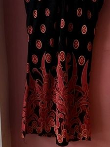 Black &amp; Red Sleeveless Top With Lace Detailing