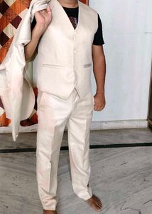 Men's Formal Beige Suit - 5 Piece