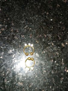 Gold Nose Pin with Stones