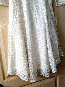 Anarkali White Net Kurti