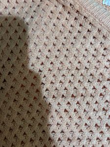 Peach Knit Cropped Sweater