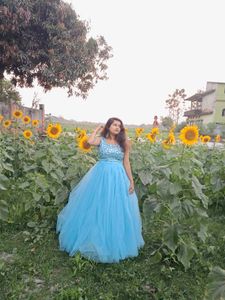 Sky Blue Designer Lehenga Choli