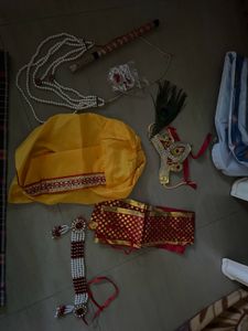 Krishna Dress For Kids With Jewellery