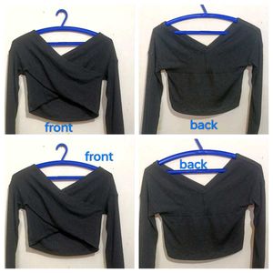 Black Crop Full Sleeve Top