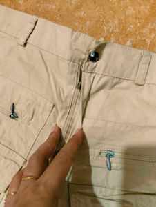 Khaki Cargo Capri Pants