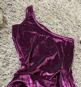 Velvet Slit Mini Dress