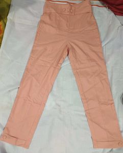 Chic Peach High-Waist Trousers