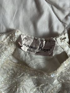 Y2K Beaded White Top