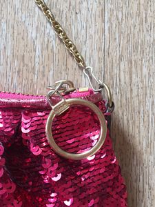 Preloved Coach Poppy Sequin Red Magenta Pouch