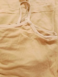 Beige Women Camisole/Slip Pure Cotton
