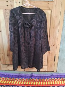 Elegant Black Paisley Tunic