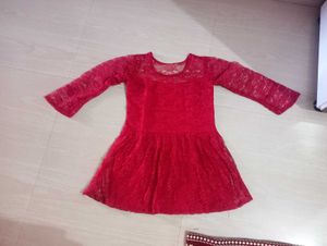 Summer Special Maroon Stylish Net Tunic