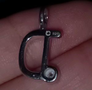925 Real Silver &#34;D&#34; Alphabet Pendant