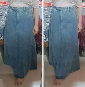 DENIM A-LINE SKIRT