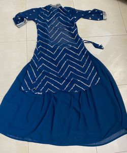 Girls Teal Sequined Party Dress (9-10)