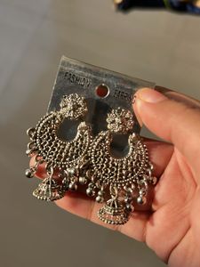 Silver Jhumka Earrings