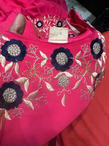 Elegant Pink Embroidered Dress