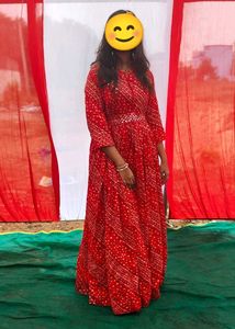 Red Bandhani Traditional Dress