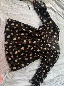 See Through V Neck Tops