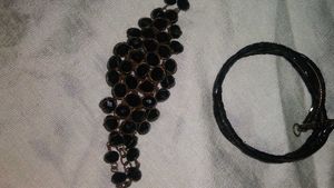 Black Beaded Earrings Bracelet Combo🖤