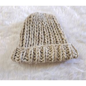 Netural Tones Knitted look crochet 🧶 Beanie