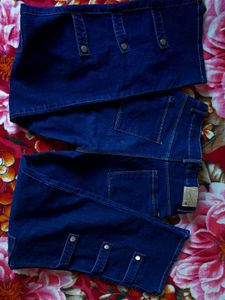 streetwear casual Dark Blue Cargo denim