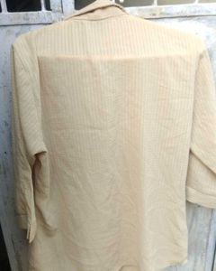 Womens Elegant Beige Button-Down Shirt