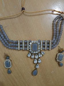 Gray Stone Jewelry Set
