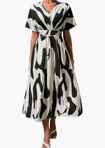 Stylish Black & White Print Dress