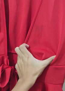 SHIEN Red Tie-Waist Top