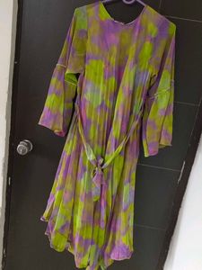 Lime Green Beach wear Frock In Plus Size