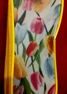 Floral Tulip Pouch Two Compartments