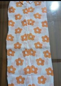 Orange Floral Button-Down