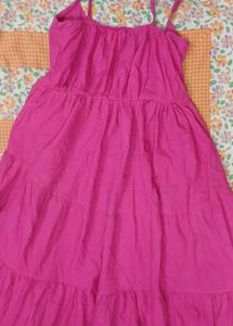 Pink Tiered Maxi Dress(Without Inner)