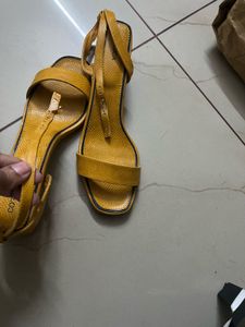 Corsica Yellow Block Heel