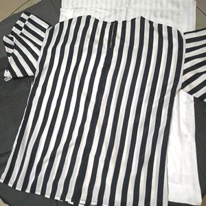 Black And White Striped Top For Women