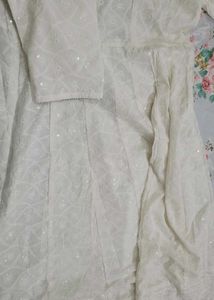 White Embroidered Anarkali Suit