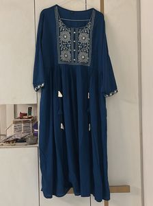 Elegant Teal Embroidered dress