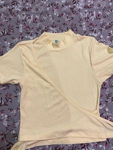 Cute Yellow Tie-Front Top